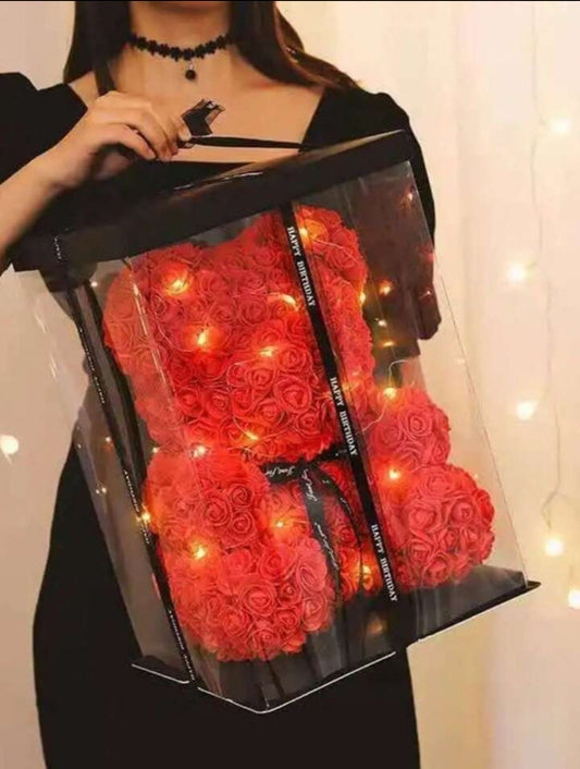 Lighted Up Rose Bear